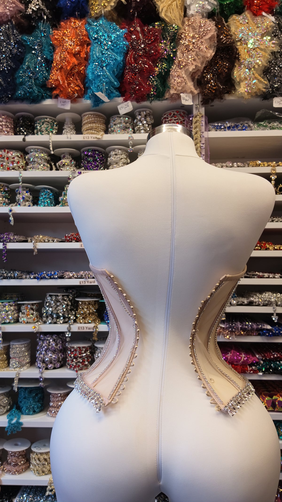 Rhinestone Transparent Corset (Nude)