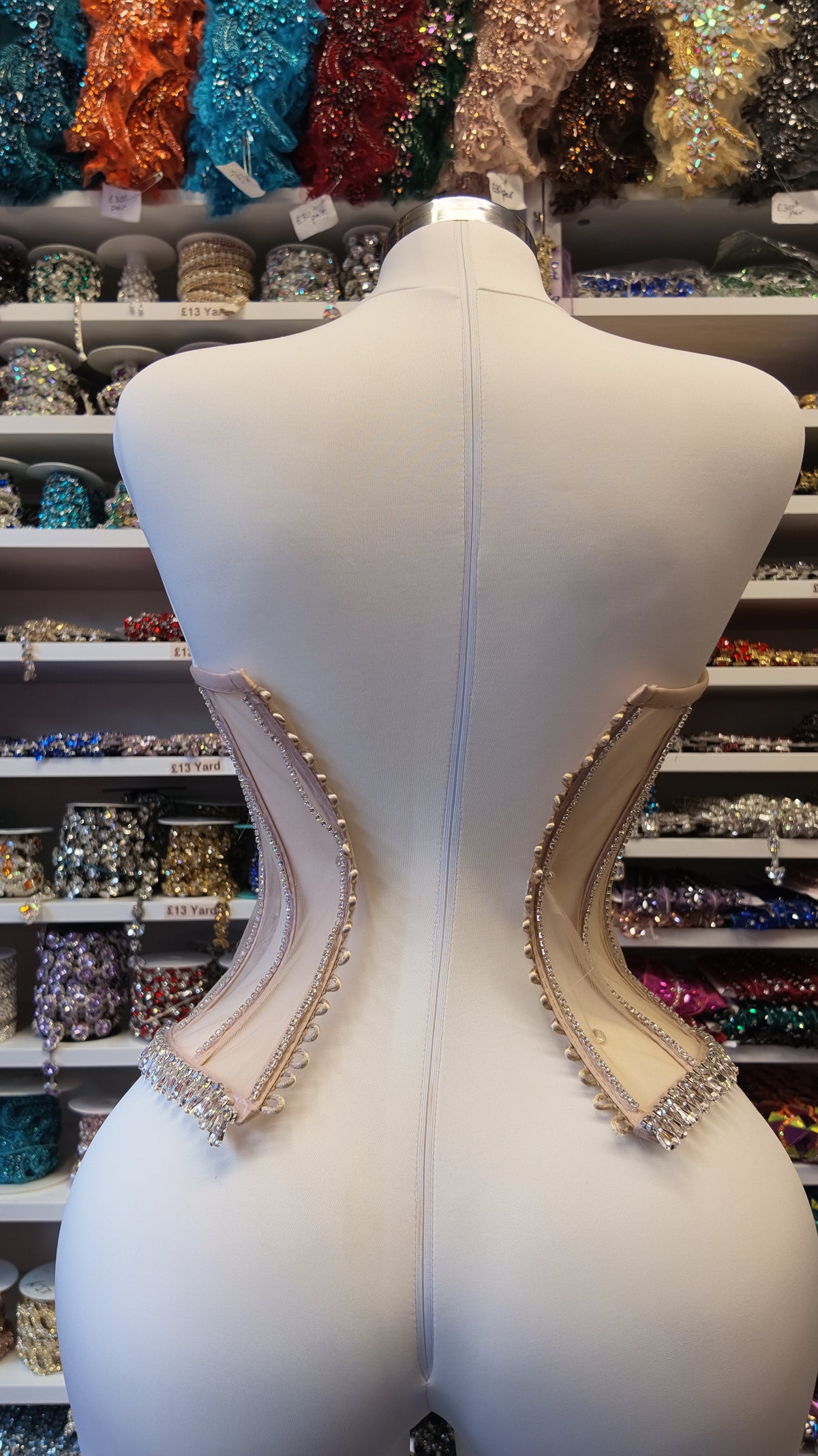 Rhinestone Transparent Corset (Nude)